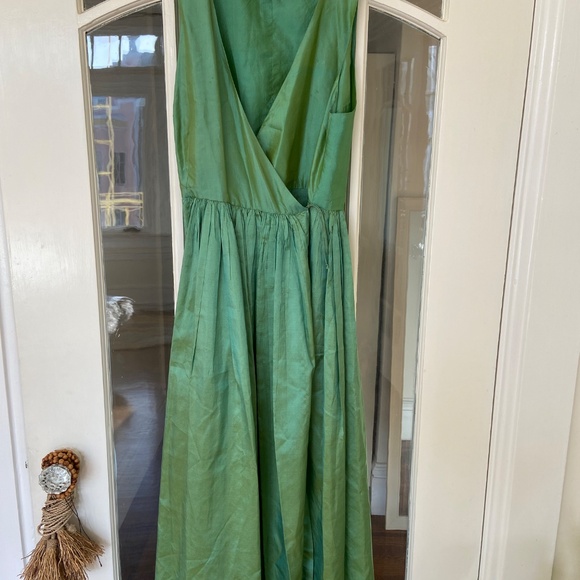 Dosa 100% silk wraparound Dress size 1 or US small gorgeous green - Picture 9 of 16